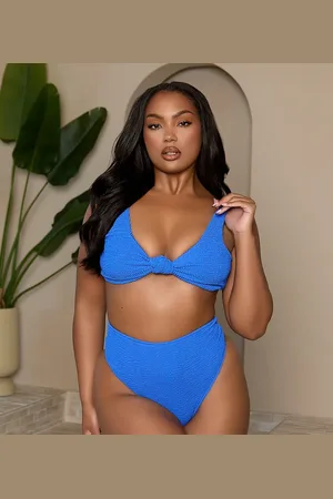 Moda Minx Braguitas de bikini de talle alto de tejido rugoso de Curve x Bernadette Afia