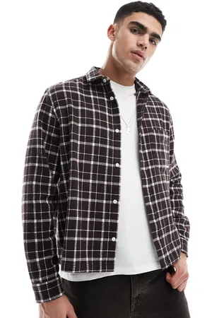 ASOS Camisa de corte cuadrado con estampado de cuadrícula de