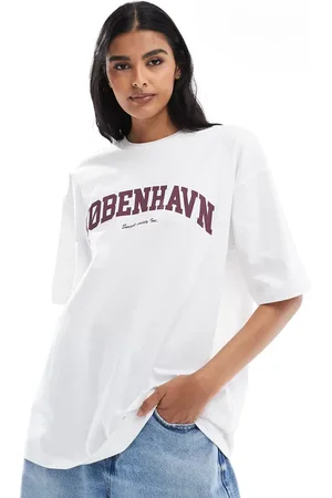 JJXX Camiseta blanca extragrande con estampado "Kobenhavn" de -Blanco