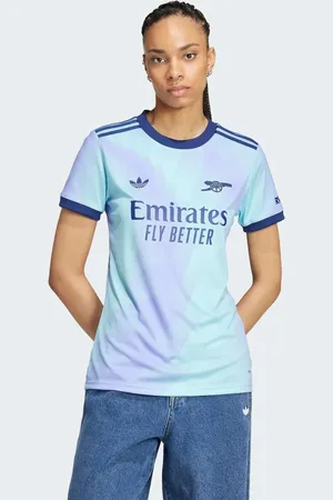 adidas Camiseta azul aguamarino claro y morado claro con diseño de la tercera equipación del Arsenal 24/25 de