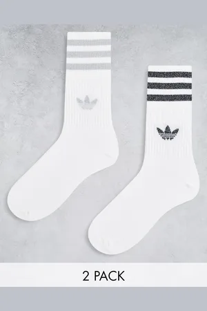 adidas Pack de 2 pares de calcetines de color y plateado de caña media con detalles efecto purpurina de