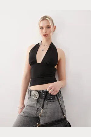 Weekday Top con cuello halter pronunciado Aline de
