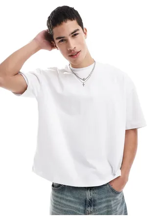 ASOS Camiseta blanca de corte cuadrado extragrande de tejido grueso de 300 g/m2 premium de