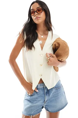 ASOS Chaleco color holgado de -Blanco