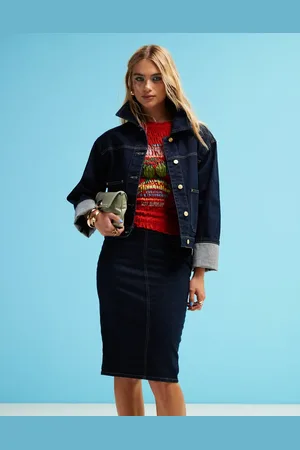 ASOS Chaqueta vaquera con enjuagado y bolsillos delanteros de (parte de un conjunto)-Azul