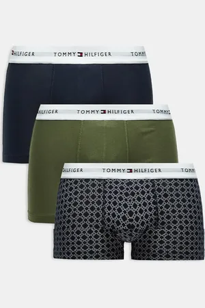Tommy Hilfiger Pack de 3 calzoncillos de color azul marino, caqui y con estampado geométrico de