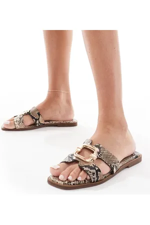 SEQWL Sandalias planas con estampado de y correas Storke de -Multicolor