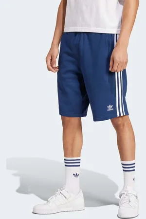 adidas Pantalones cortos azul añil nocturno con 3 bandas Adicolor de