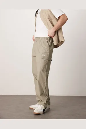 Calvin Klein Pantalones cargo beis de popelina de -Neutro