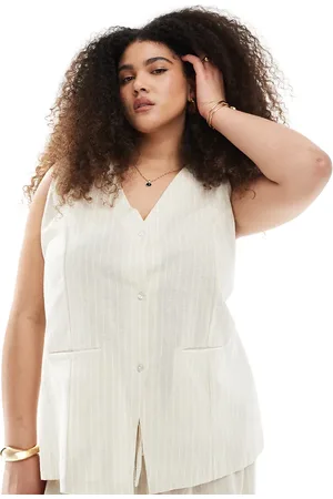 Esmée Chaleco beis a rayas blancas exclusivo de (parte de un conjunto)-Neutro
