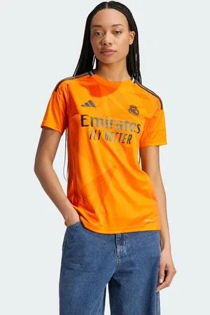 adidas Camiseta naranja con diseño de la segunda equipación del Real Madrid de la temporada 24/25 de