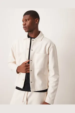 ASOS Chaqueta color crudo estilo camisa de tejido grueso premium de -Blanco