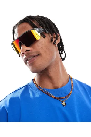 JACK & JONES Gafas de sol deportivas con lentes de colores en contraste de -Gris