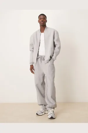 ASOS Joggers gris jaspeado de tejido grueso premium de