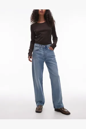 ARKET Vaqueros de corte boyfriend holgado y talle bajo con lavado azul medio Shore de