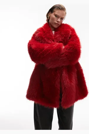 Topshop Abrigo con diseño de paneles de piel sintética de