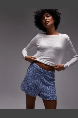 ARKET Pantalones muy cortos playeros azules sin cierres de punto de