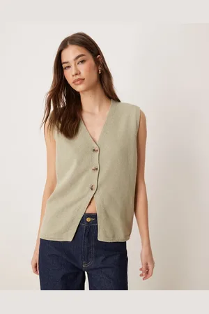 ASOS Chaleco holgado de punto de -Verde