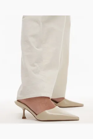 Topshop Mules color de tacón bajo con puntera fina Dorota de -Blanco