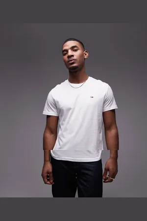 Tommy Hilfiger Pack de 2 camisetas de color blanco hueso y negro de corte slim con logo de