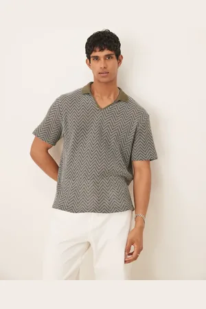 ASOS Polo de corte cuadrado holgado de croché de