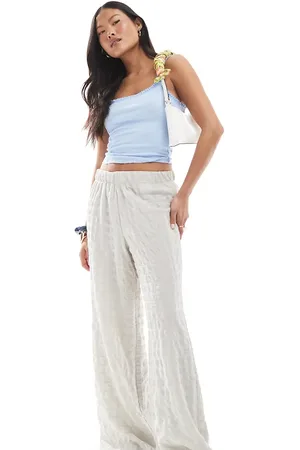 ONLY Pantalones gris hielo de pernera ancha de sirsaca de