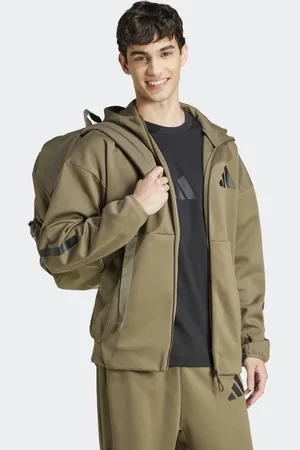 adidas Chaqueta de chándal verde oliva tierra con capucha y cremallera Z.N.E. de