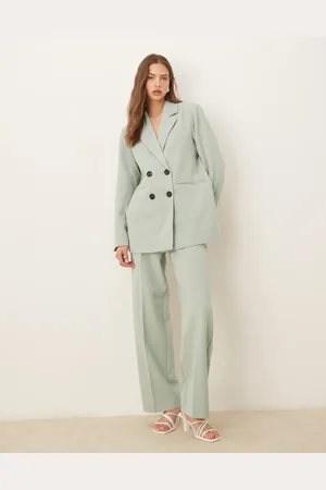 Y.A.S Pantalones de sastre verde hielo de talle alto y pernera recta de (parte de un conjunto)