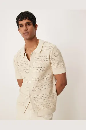 SELECTED Camisa color crema de croché de -Blanco