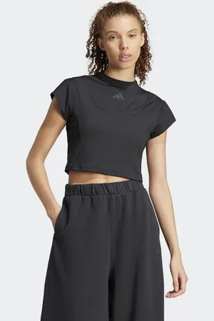 adidas Camiseta negra con diseño encogido City Escape de
