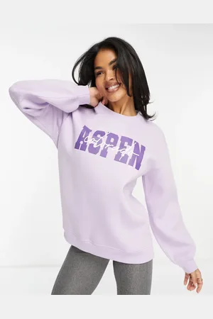 Threadbare Sudadera lila estampada Ski de -Morado