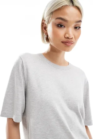 VERO MODA Camiseta gris claro jaspeado de punto de