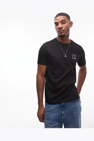 Tommy Hilfiger Camiseta negra con logo apilado de