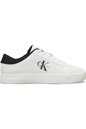 Calvin Klein Zapatillas de deporte blancas y negras clásicas con suela cupsole de -Blanco