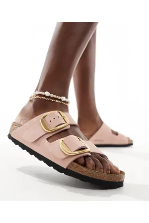 Birkenstock Sandalias rosas con hebillas grandes de nobuk Arizona de