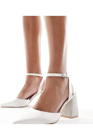 Be Mine Zapatos de novia color marfil de satén con tacón y abalorios Rylee de -Blanco