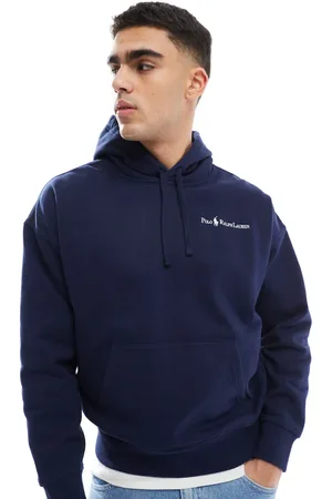 Ralph Lauren Sudadera holgada extragrande con capucha y logo de texto y jugador de felpa gruesa de