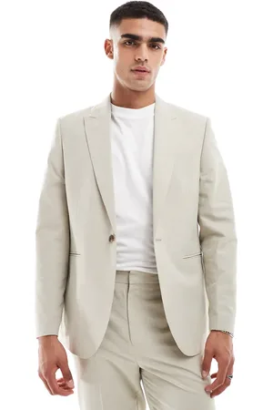 ASOS Chaqueta de traje color de corte estándar de tejido texturizado de -Beis neutro