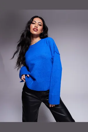 River Island Jersey corto azul cobalto de punto grueso de