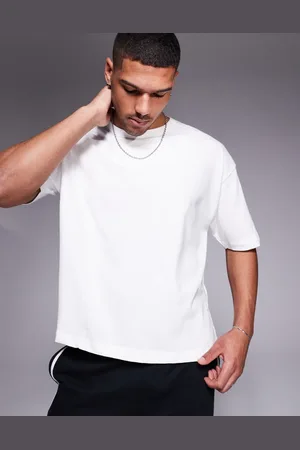 ASOS Camiseta blanca de corte cuadrado extragrande de tejido grueso de 240 g/m² de