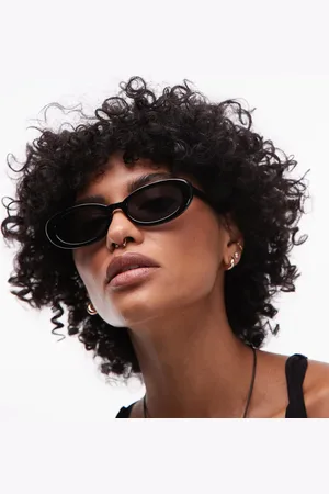 Topshop Gafas de sol negras redondeadas de acetato premium Malta de