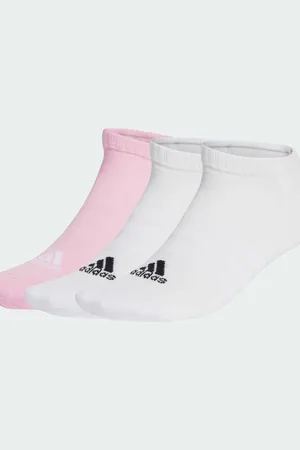 adidas Pack de 3 pares de calcetines bajos de color blanco y rosa intenso Cushioned de