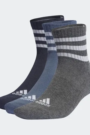 adidas Pack de 3 pares de calcetines bajos de color azul tinta leyenda, rosa descolorido y gris oscuro con 3 rayas Cushioned Sportswear de -Negro