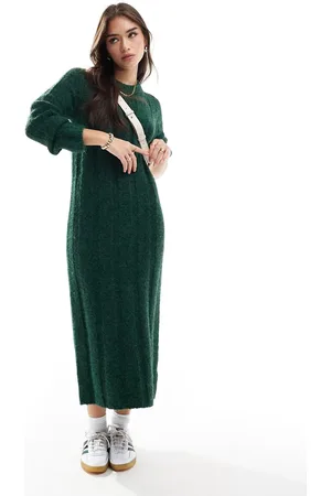 ASOS Vestido semilargo de canalé ancho de -Multicolor
