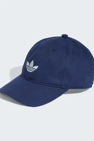 adidas Gorra de béisbol azul añil nocturno clásica con detalle de trébol Adicolor Classic Trefoil de