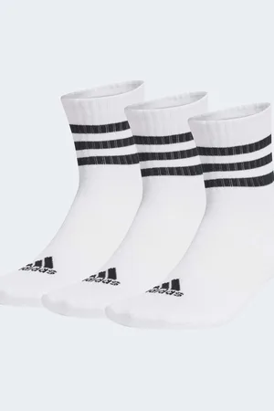 adidas Pack de 3 pares de calcetines bajos blancos y negros con 3 rayas Cushioned Sportswear de