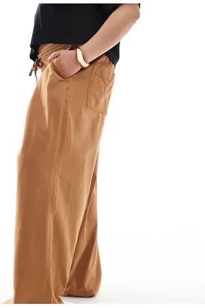 ASOS Pantalones color de pernera ancha de tejido suave de Curve-Verde