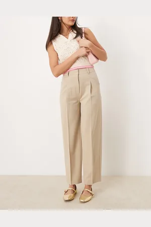 ASOS Pantalones de sastre color de corte tapered de -Beis neutro