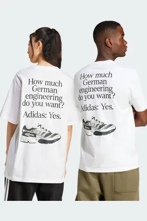 adidas Camiseta blanca con estampado gráfico "German engineering" de