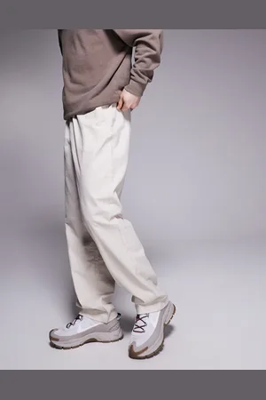 ASOS Pantalones color holgados de mezcla de lino de -Neutro